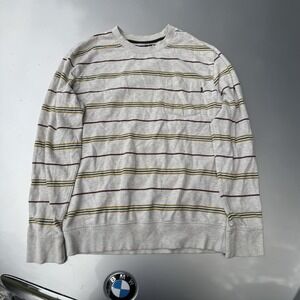 00s Obey Worldwide Cream And Multicolor Striped Sweater Size M